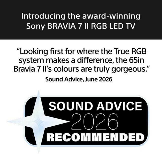 Sony K55XR75M2B.UKA 55inch BRAVIA 7 II True RGB LED 4K Google TV with AI XR Processor - Black