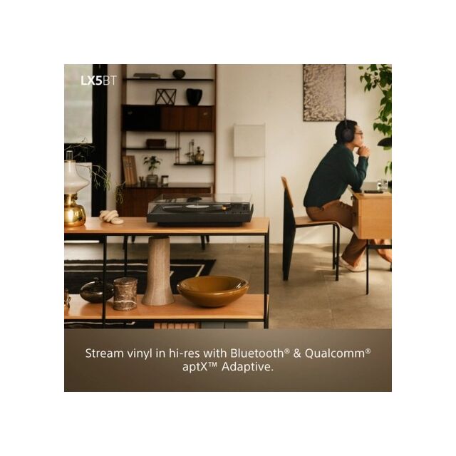 Sony PSLX5BT.CEK Wireless Bluetooth Turntable with Auto Playback - Premium cartridge & Stylus - Pure