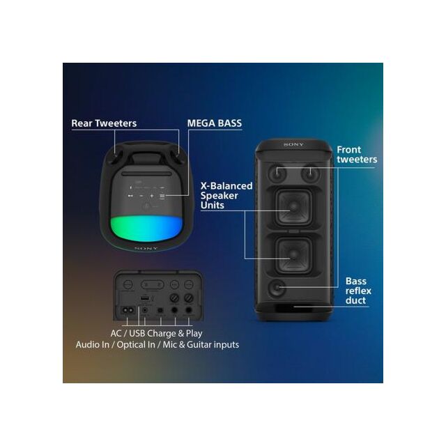 Sony SRSXV800B_CEL Wireless 2 ch Portable Speaker - Black