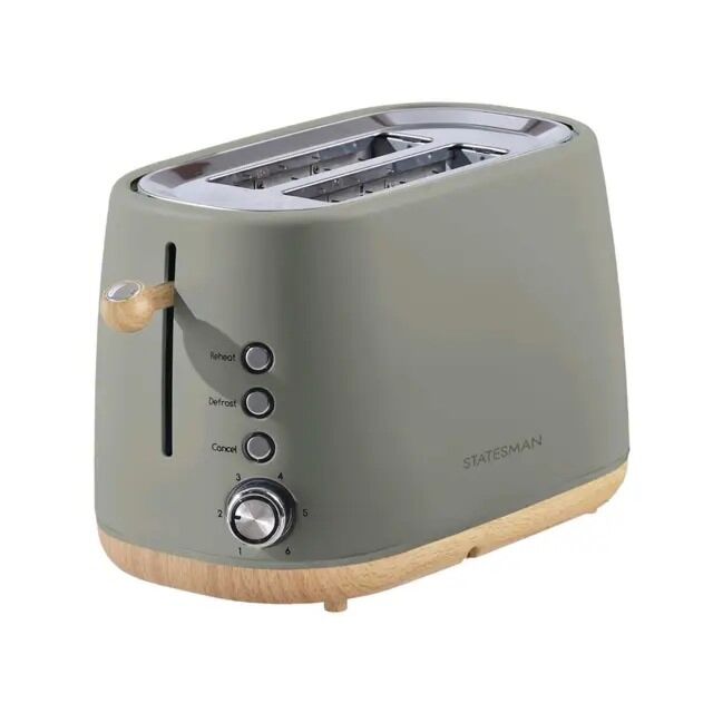 Statesman SKTO5090GR 2 Slice Scandi Toaster In Green