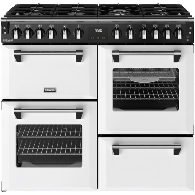 Stoves 444412016 Richmond Deluxe 100Cm Wide Dual Fuel Range Cooker - White