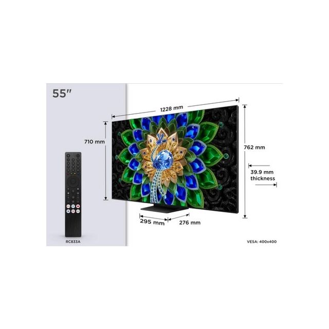 TCL 55A400U-UK 55inch QD-MINI LED TV - Black