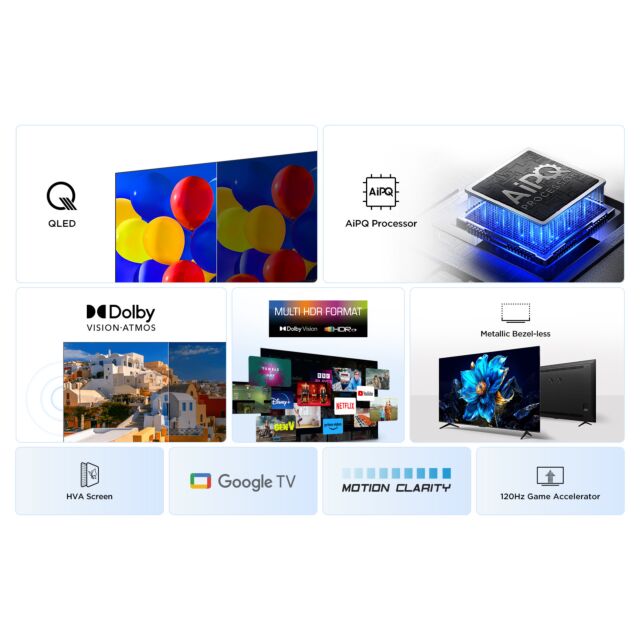 TCL 55P7K-UK 55inch 4K QLED Direct LED HDR Google TV