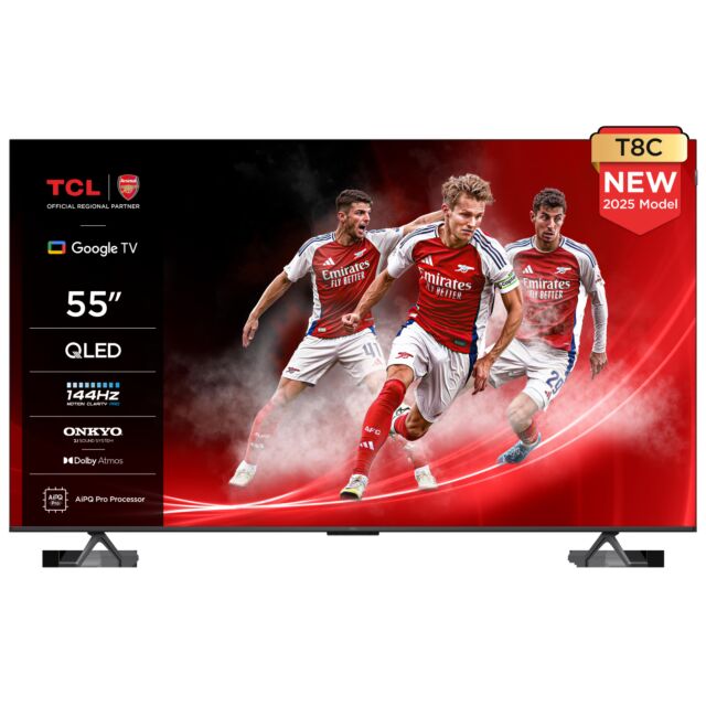 TCL 55T8C-UK 55inch 4K QLED HDR Ultra HD Google TV