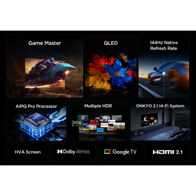 TCL 98P8K-UK 98inch 4K QLED HDR Ultra HD Google TV