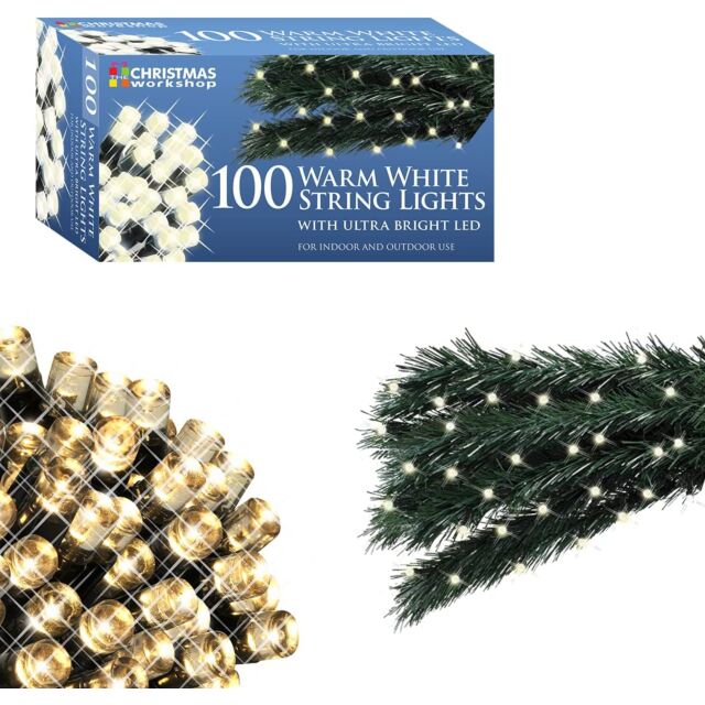 The Christmas Workshop 75440 100 Warm White Led Mains String Lights 