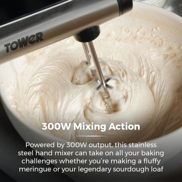Tower T12016 300W Stainless Steel Hand Mixer