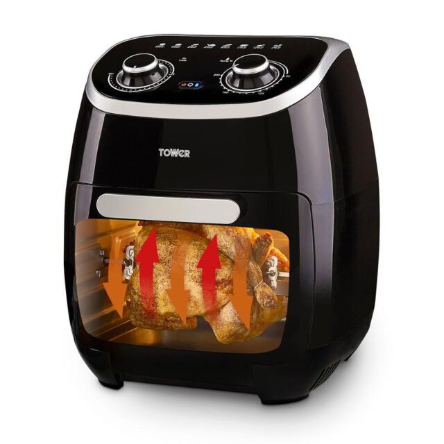 Tower T17038 Vortx Xpress 2000W 11L 5-In-1 Manual Air Fryer Oven With Rotisserie