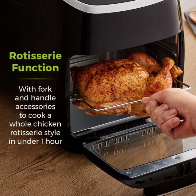 Tower T17038 Vortx Xpress 2000W 11L 5-In-1 Manual Air Fryer Oven With Rotisserie
