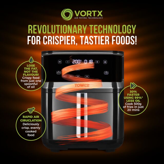 Tower T17101 Vortx 1700W 7L Steam Air Fryer
