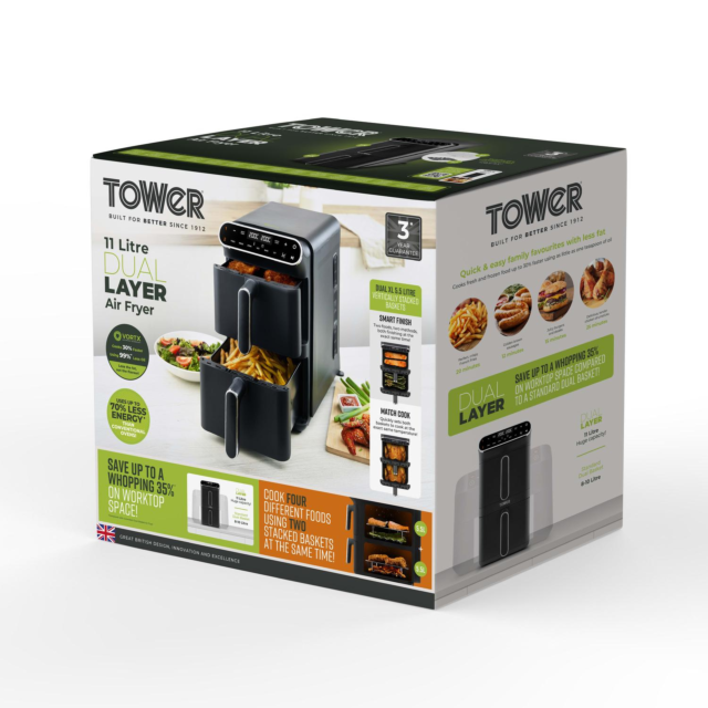 Tower T17190 Dual Layer Air Fryer - 11L Capacity