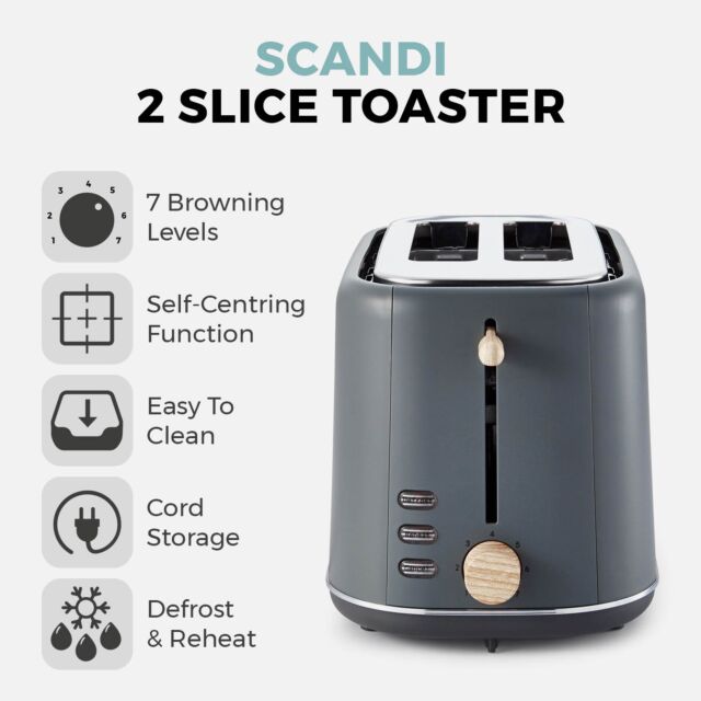 Tower T20027G 800W 2 Slice Toaster