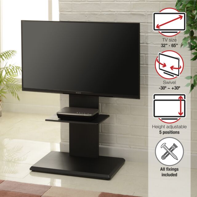 Ttap FS2BLK 2 Shelf Floor Stand With Vesa Mount