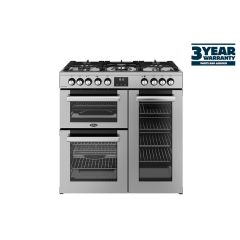 Belling 444411794 Cookcentre 90Cm Dual Fuel Range Cooker - Stainless Steel