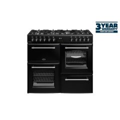 Belling 444411829 100cm Farmhouse Dual Fuel Range Cooker - Black