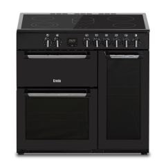 Creda C90RCCCBL 90cm Electric Rangecooker with Triple Oven and Electric Hob - Black