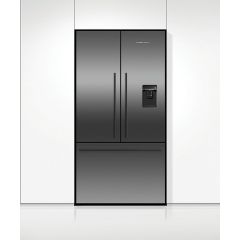 Fisher And Paykel RF540ADUB7 Freestanding French Door Refrigerator Freezer, 90cm with Ice & Water - Black Steel