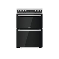 Hotpoint HDT67V9H2CW/UK 60cm Double Electric Cooker with Ceramic Hob - Black/White