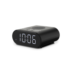 Roberts ORTUSCHARGEBK Analogue Wireless charge FM clock BT With Phone Charger in Black