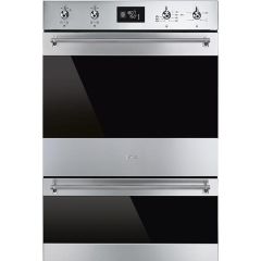 Smeg DOSP6390X 60cm Classic Stainless Steel and Eclipse Glass Pyrolytic Double Multifunction Oven