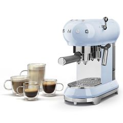 Smeg ECF01PBUK Coffee Machine With Frother Pale Blue