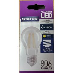 Status 6SFGESP 6W = 60W Pearl Es Led Gls Bulb