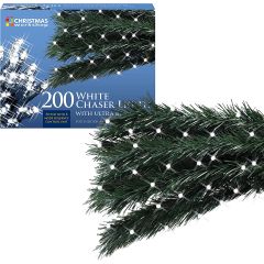 The Christmas Workshop 77470 200 Brihht White Chaser Lights With Ultra Bright Leds
