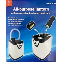 Unicom 66064 All-Purpose Lantern, 3 In 1 Removeable Torch And Head Torch