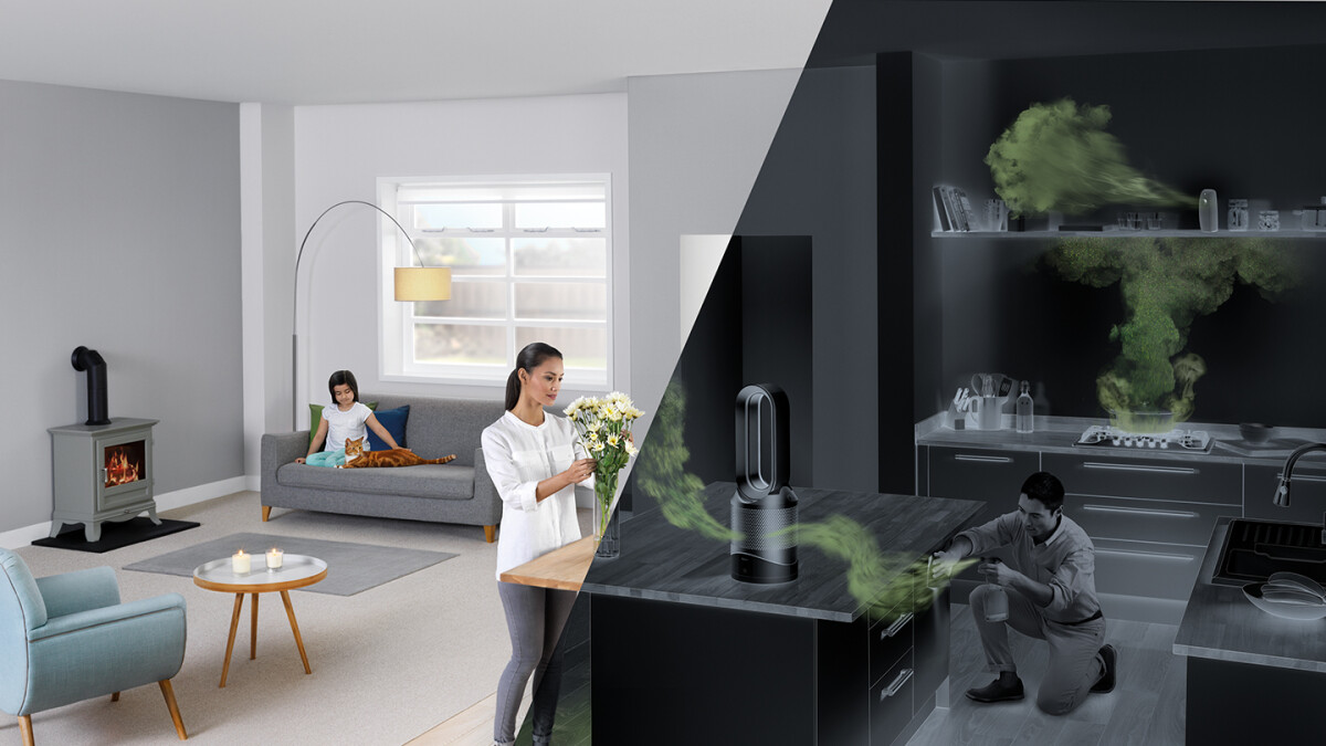 The Dyson Pure Hot+Cool&trade; purifier captures pollutants you can't see.