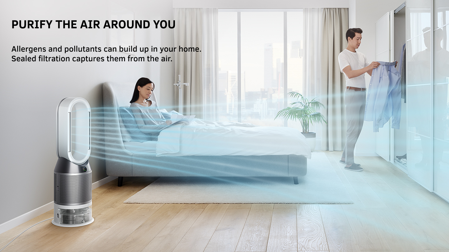 Sealed filtration captures pollutatns and allergans from the air