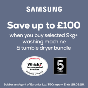 Samsung £100 Off Laundry Bundle