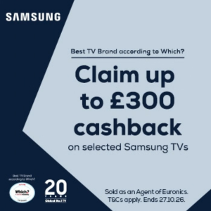 Samsung up to £300 Cashback