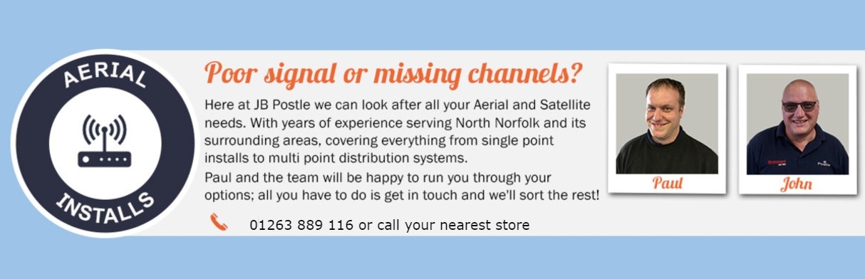 AERIAL INSTALLS. Poor Signal or Missing Channels? Pual and Simon will be happy to run through your options.