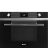 Smeg SF4102MCN 45Cm Height Linea Black Compact Combination Multifunction Microwave Oven