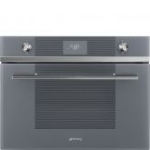Smeg SF4102MCS 45Cm Height Linea Silver Glass Compact Combination Multifunction Microwave Ovenwith L