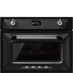 Smeg SF4920MCN1 45Cm Height Victoria Black Compact Combination Multifunction Microwave Oven